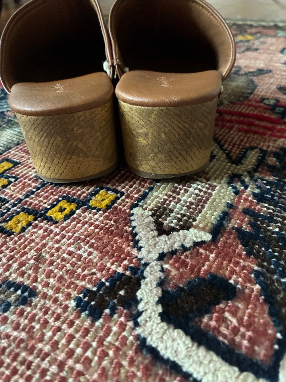 Woman’s honey  Brown Leather Clog Mules - Picture 5 of 7